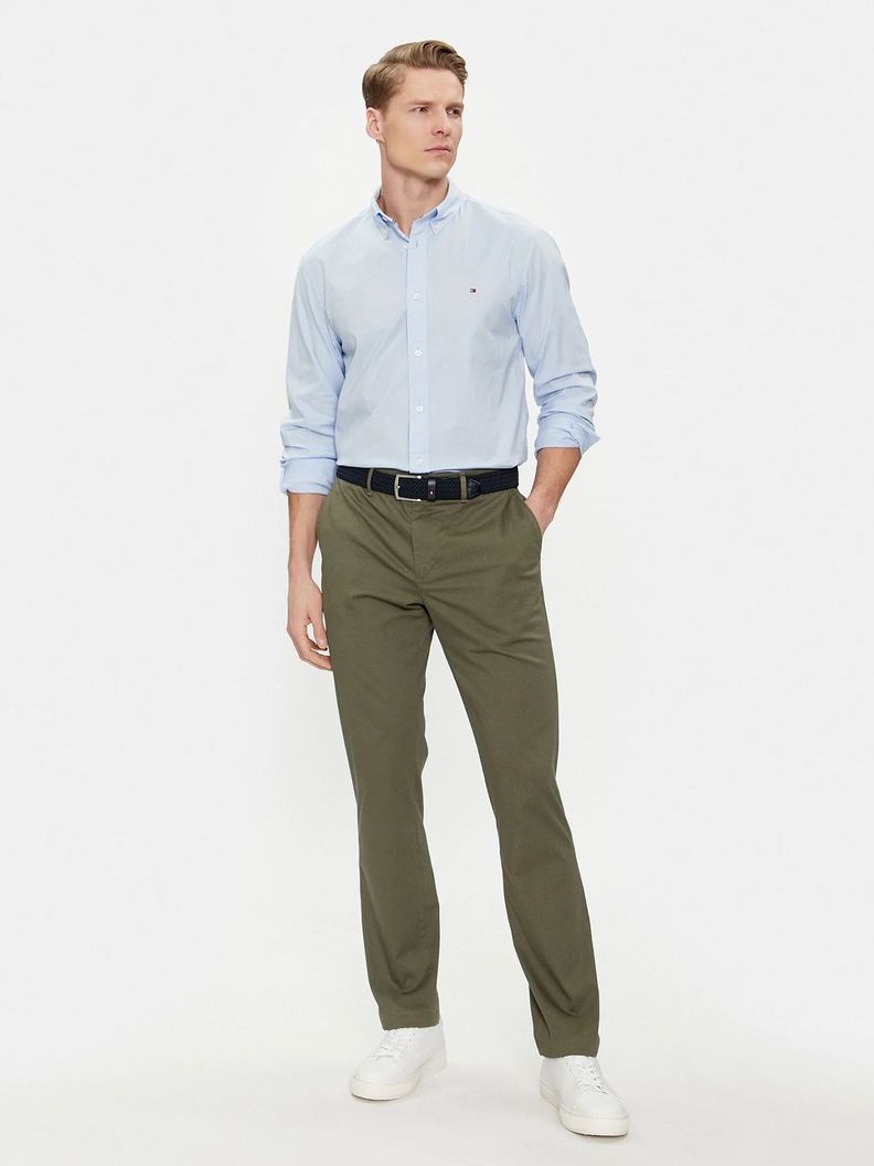 Camisa Flex Solid Corte Regular Celeste Tommy Hilfiger-1