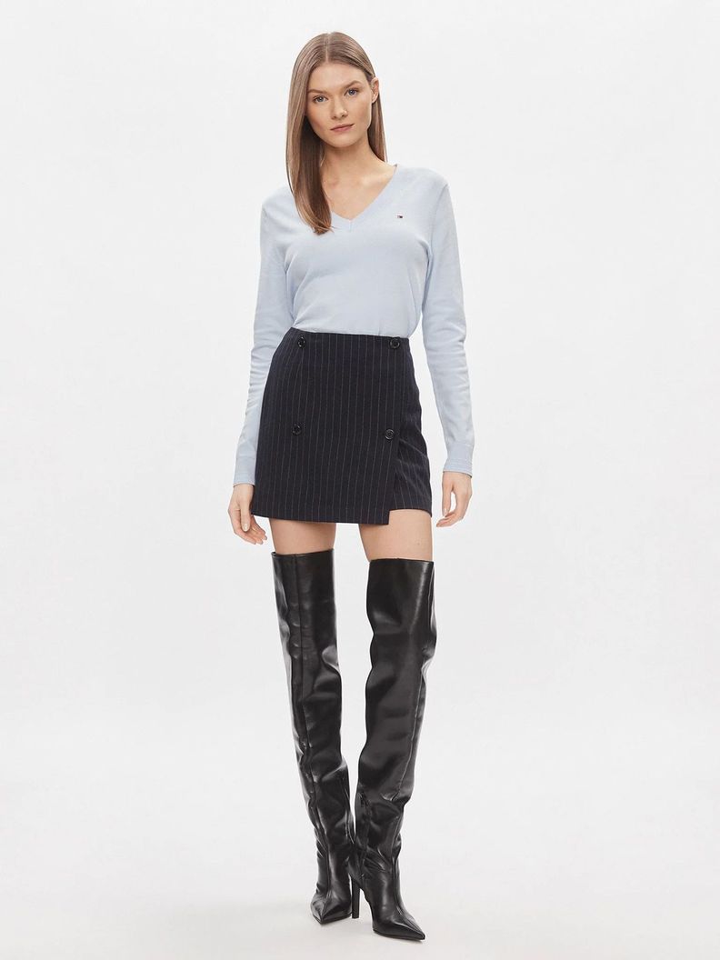 Sweater Solid V-Neck Celeste Tommy Hilfiger-1