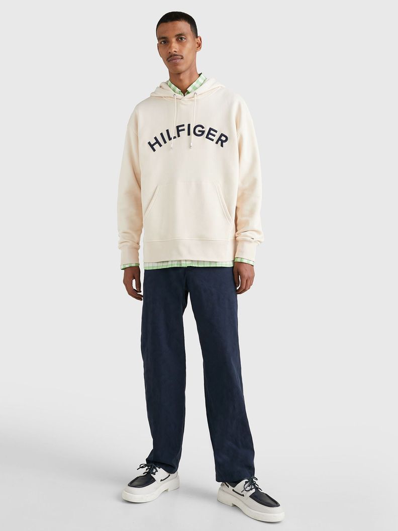 Polerón Sport Hoodie Logo Arqueado Beige Tommy Hilfiger-1