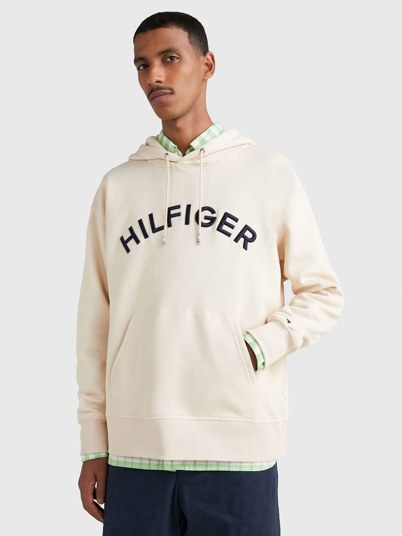Polerón Sport Hoodie Logo Arqueado Beige Tommy Hilfiger-0