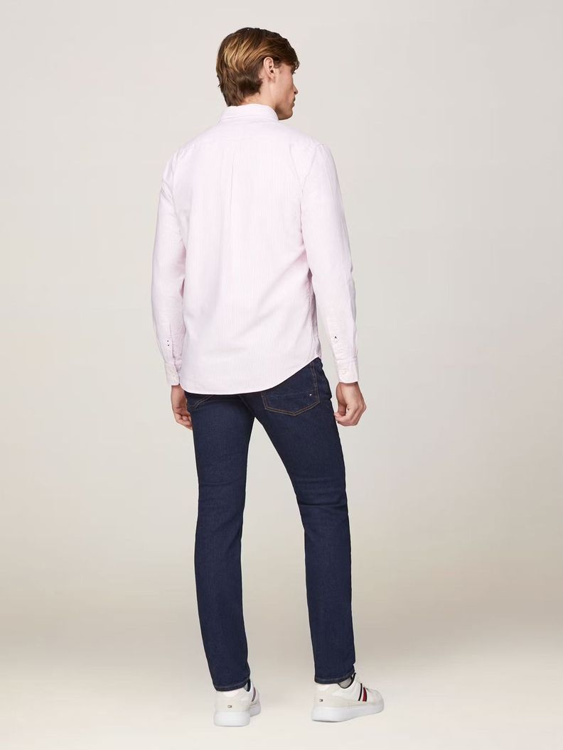 Camisa Heritage De Rayas Regular Fit Rosado Tommy Hilfiger-2