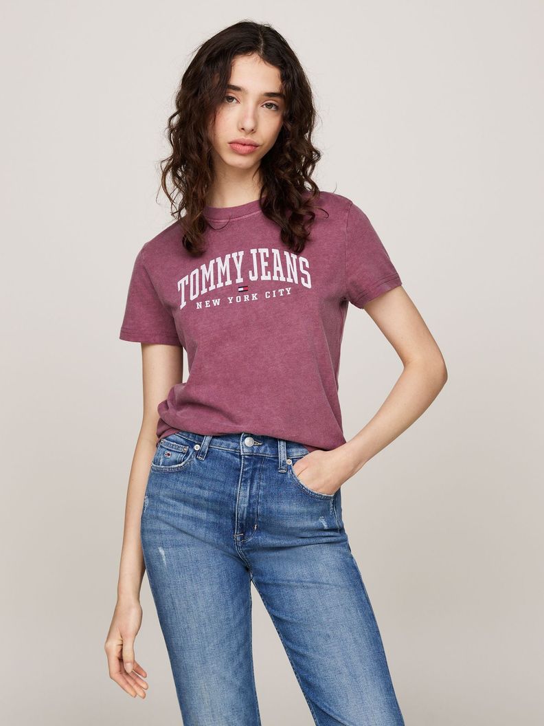 Polera Varsity Con Logo Burdeo Tommy Hilfiger-0