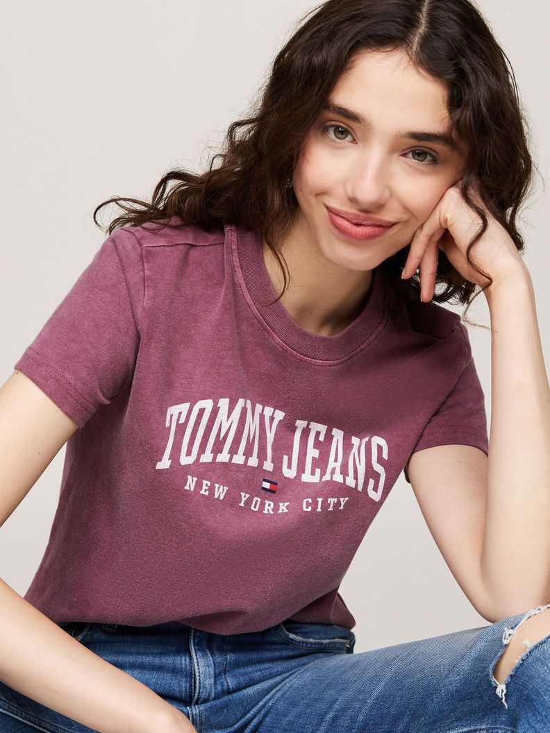 Polera Varsity Con Logo Burdeo Tommy Hilfiger-3