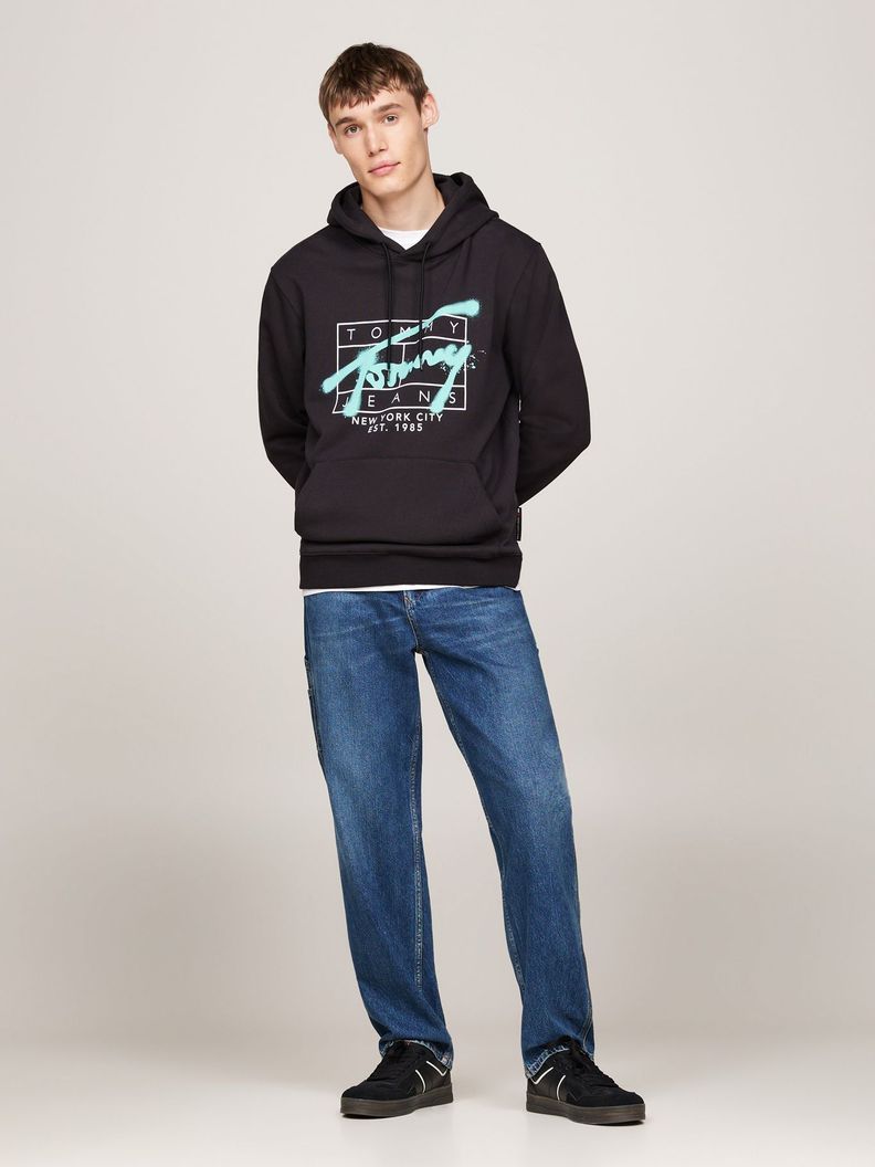 Polerón Hoodie Con Logo Graffiti Negro Tommy Hilfiger-1