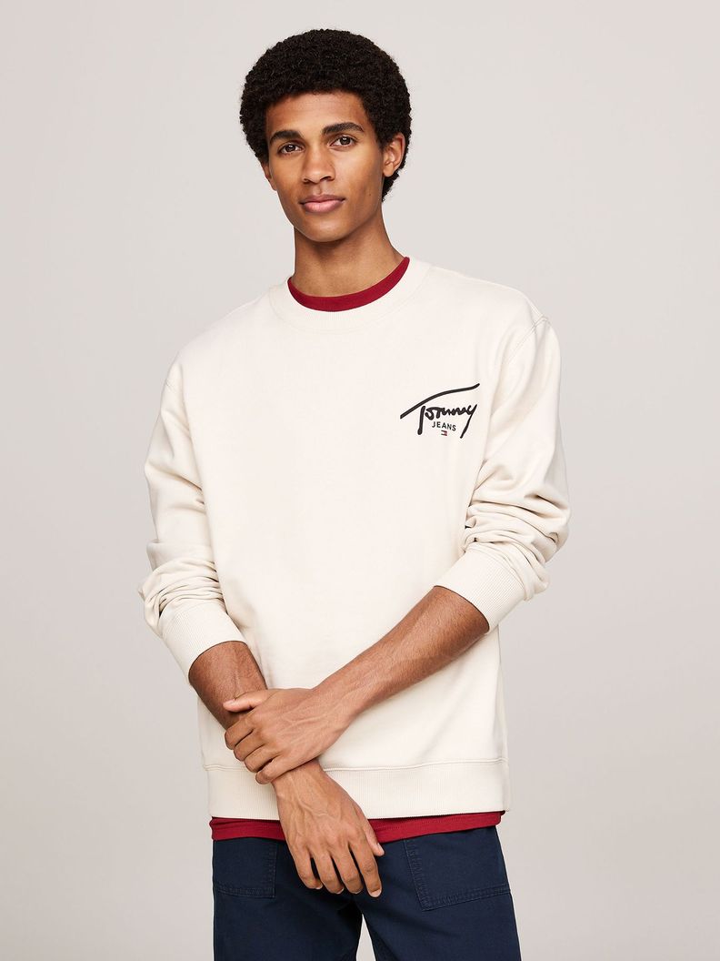 Polerón Con Logo Signature Beige Tommy Jeans-0