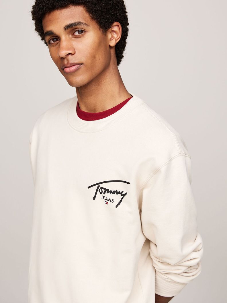 Polerón Con Logo Signature Beige Tommy Jeans-3