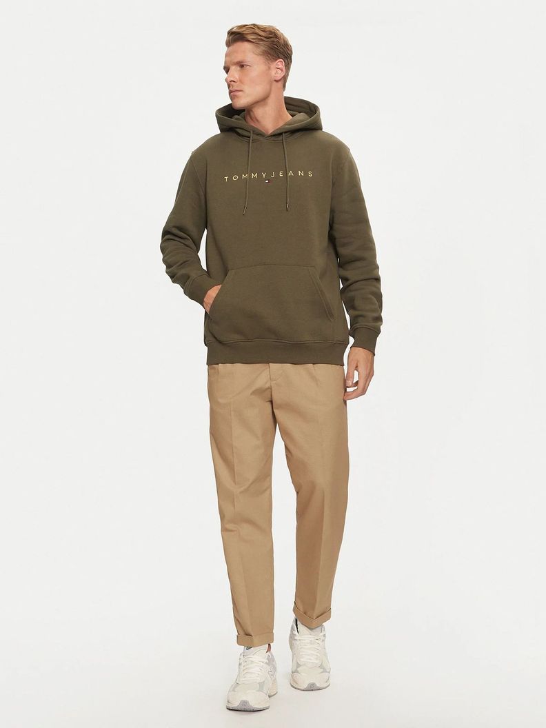 Polerón Hoodie Con Logo Bordado Verde Tommy Jeans-1