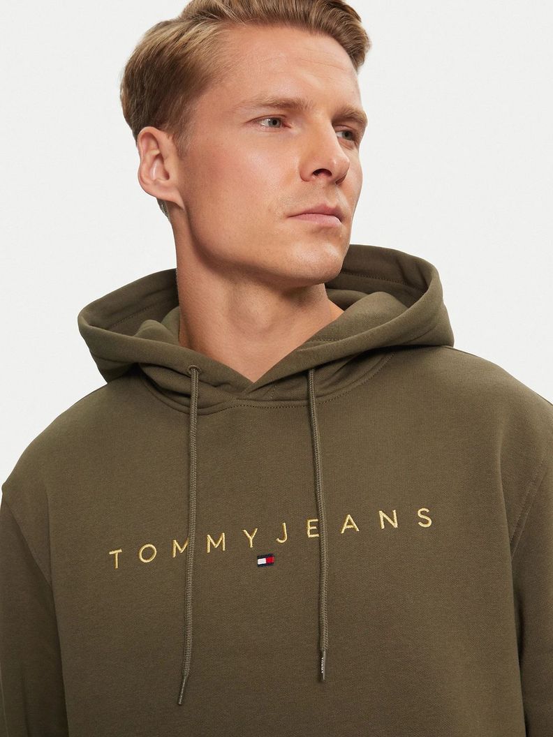 Polerón Hoodie Con Logo Bordado Verde Tommy Jeans-3
