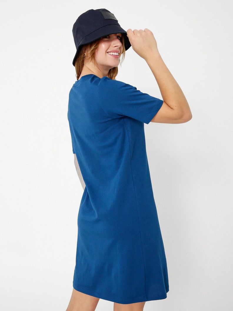 Vestido Camisero Con Logo Azul Tommy Hilfiger-1