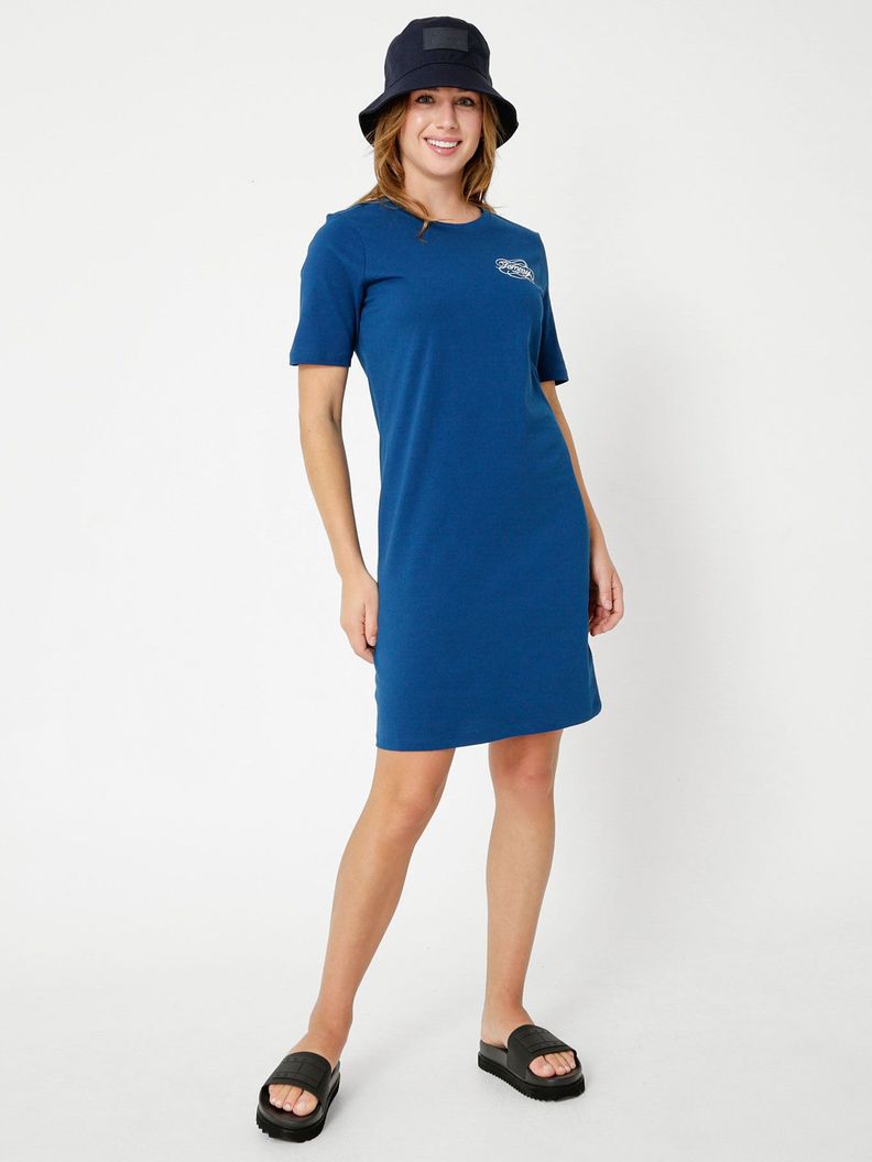 Vestido Camisero Con Logo Azul Tommy Hilfiger-2