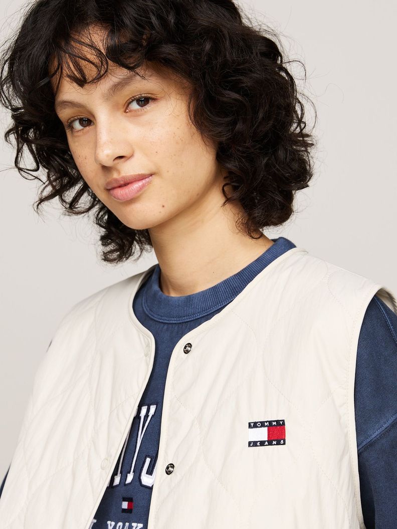 Chaqueta Vest Quilted Con Logo Beige Tommy Hilfiger-3