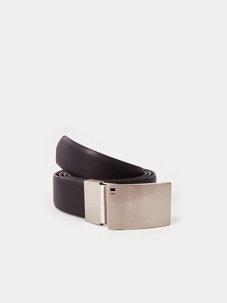 Cinturón Solid Con Logo Café Tommy Hilfiger-0
