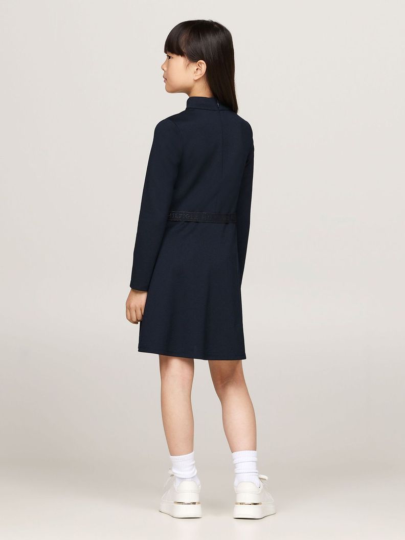Vestido Solid Con Cinturón Azul Tommy Hilfiger-1