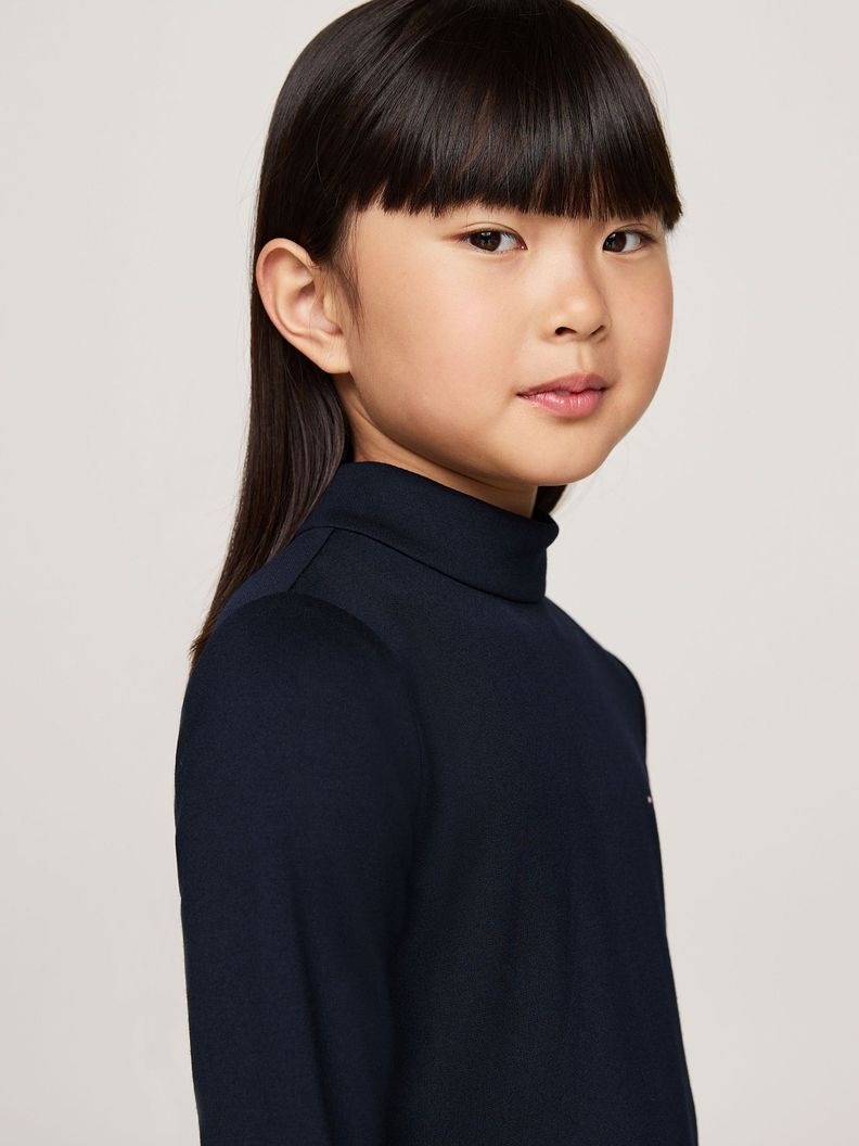 Vestido Solid Con Cinturón Azul Tommy Hilfiger-2