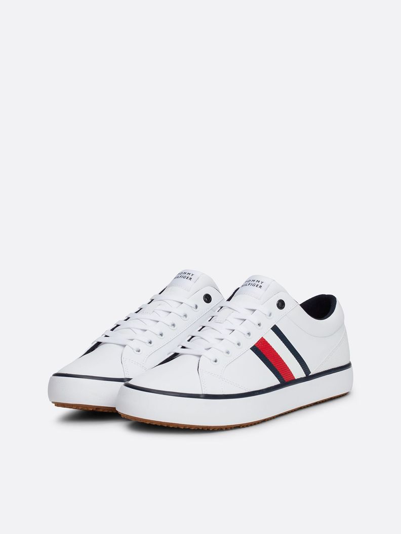 Zapatillas Core Stripe De Cuero Blanco Tommy Hilfiger-0