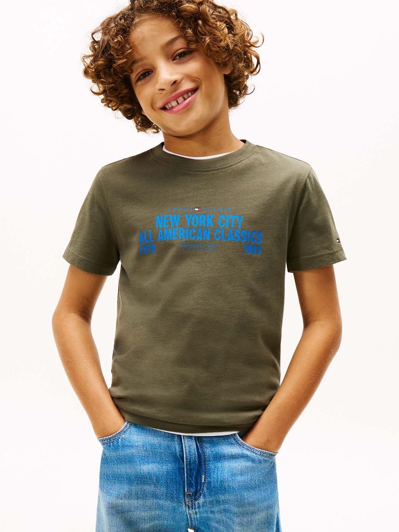 Polera Con Logo Grafico Nyc Verde 2