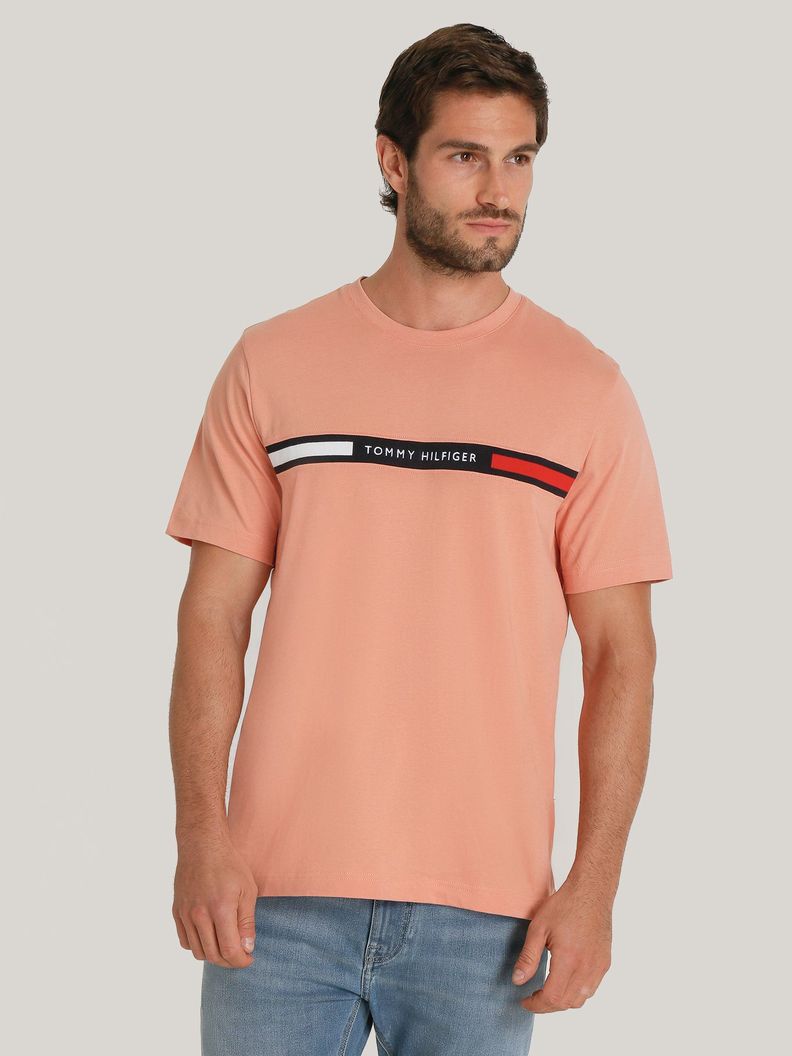 Polera Chest Insert Logo Rosado Tommy Hilfiger-0
