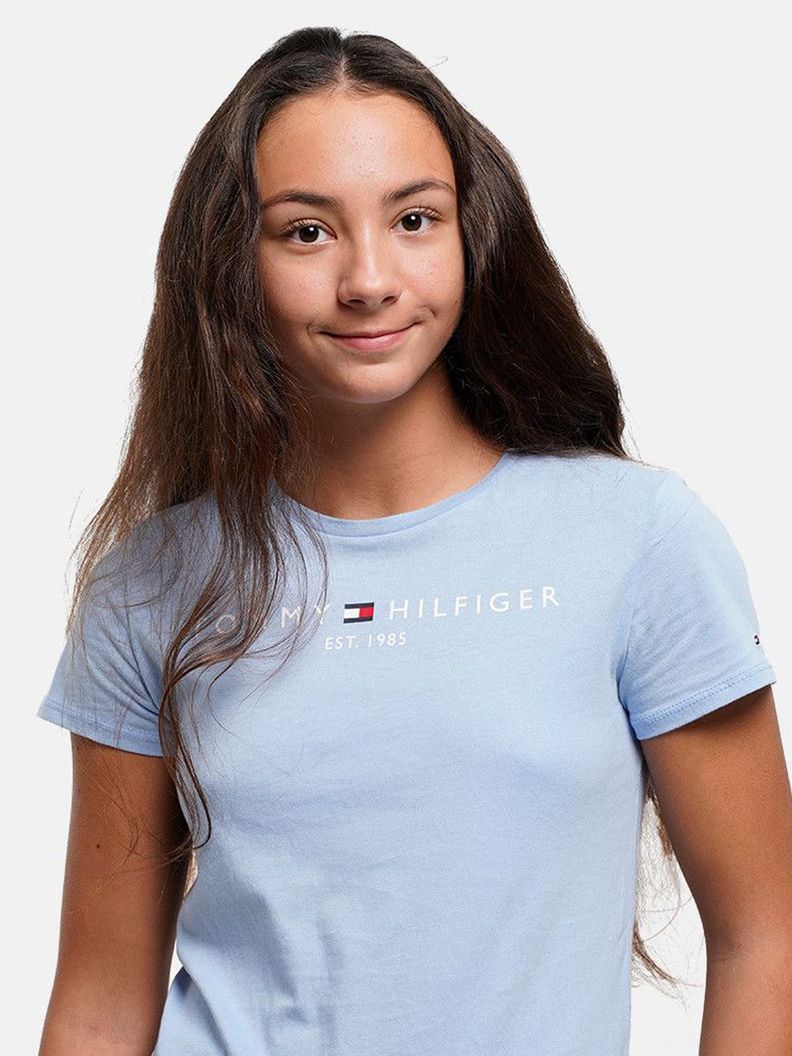 Polera Essential Organic Cotton Celeste Tommy Hilfiger-3