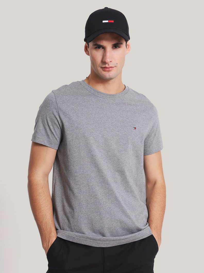 Polera Essential Cotton C-Neck Slim Fit Gris Tommy Hilfiger-0