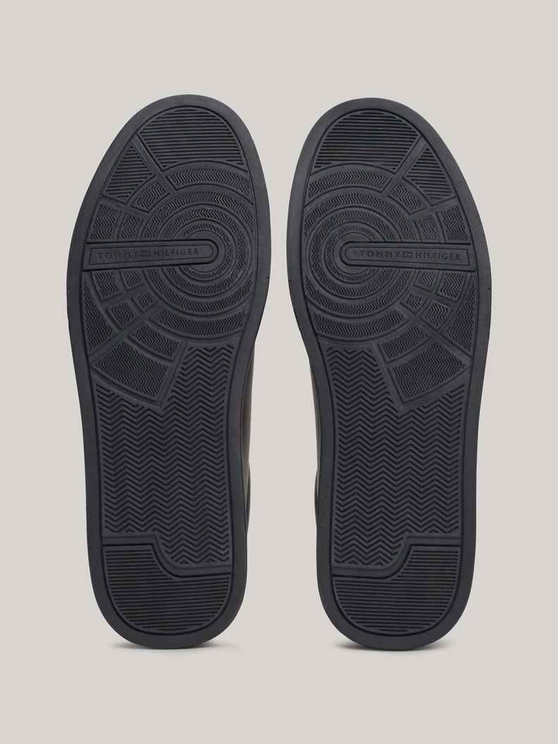 Zapatillas Court De Cuero Con Logo Negro Tommy Hilfiger-3