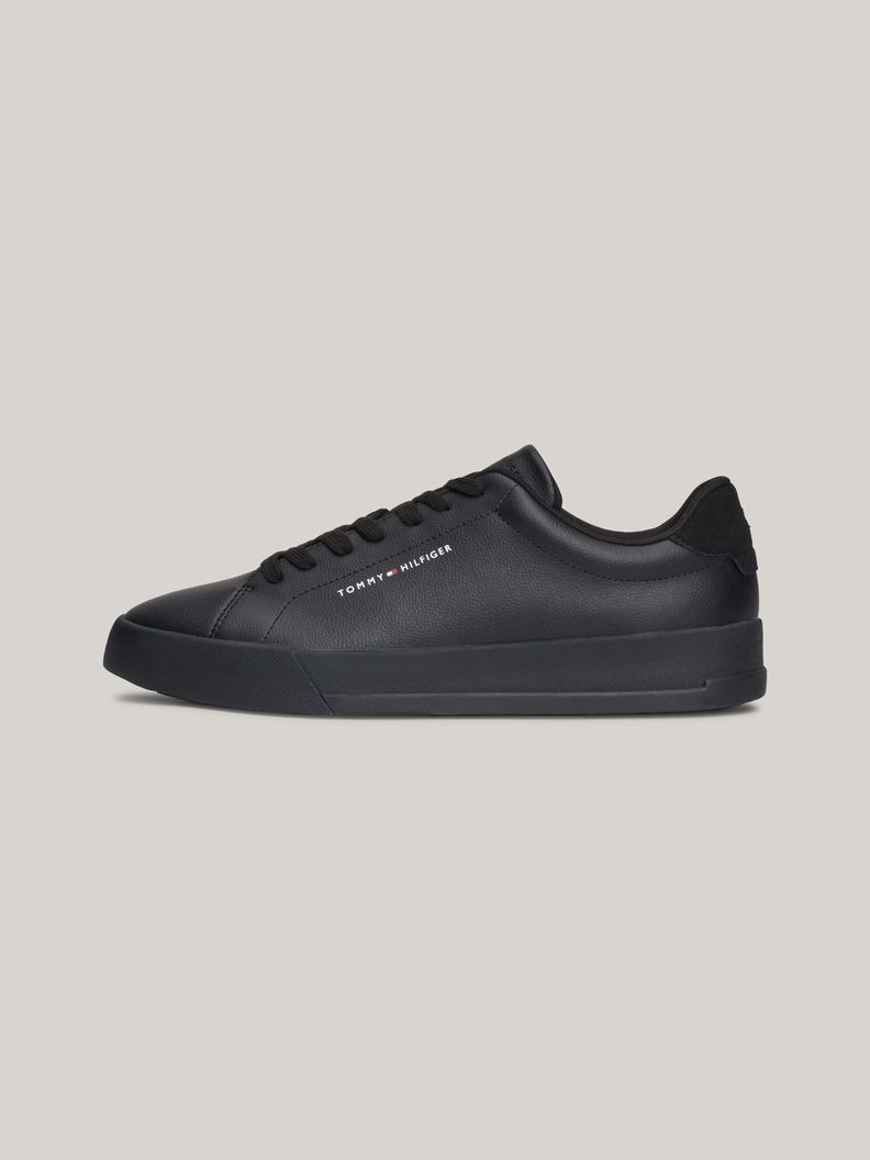 Zapatillas Court De Cuero Con Logo Negro Tommy Hilfiger-5
