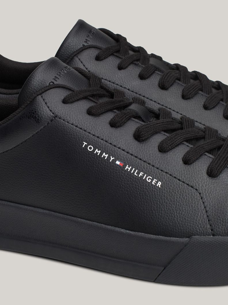 Zapatillas Court De Cuero Con Logo Negro Tommy Hilfiger-6