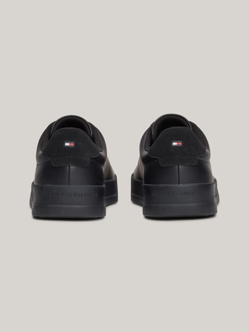 Zapatillas Court De Cuero Con Logo Negro Tommy Hilfiger-7