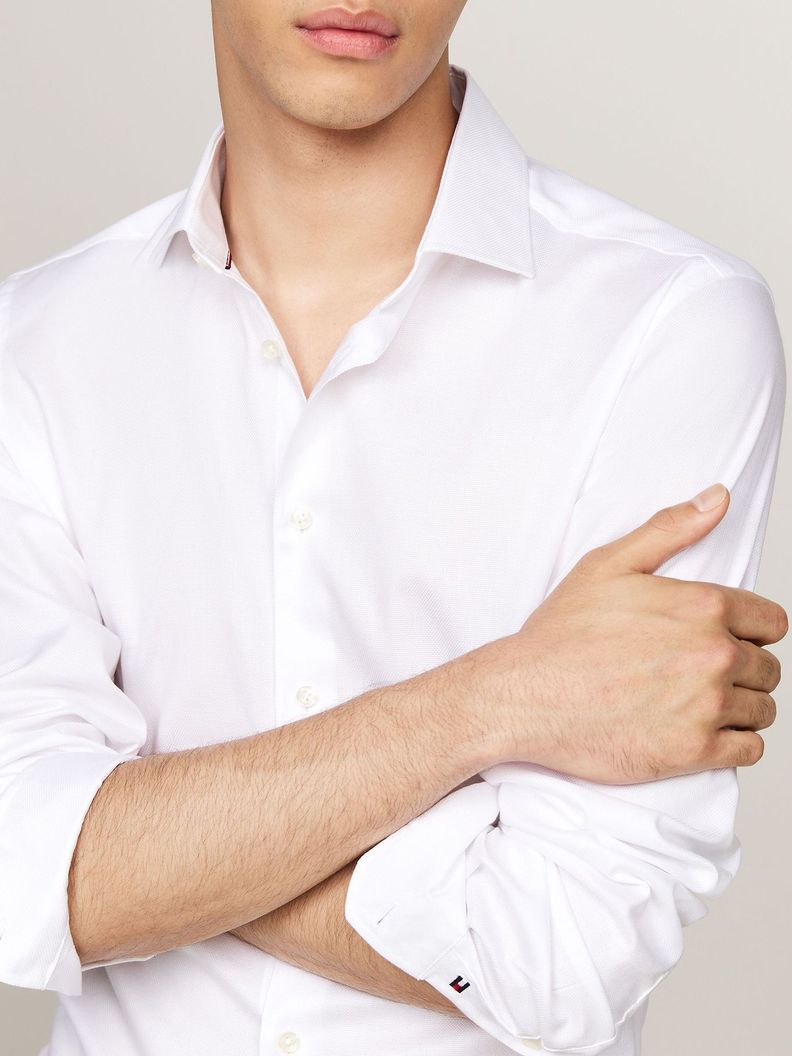 Camisa En Tejido Dobby Slim Fit Blanco Tommy Hilfiger-3