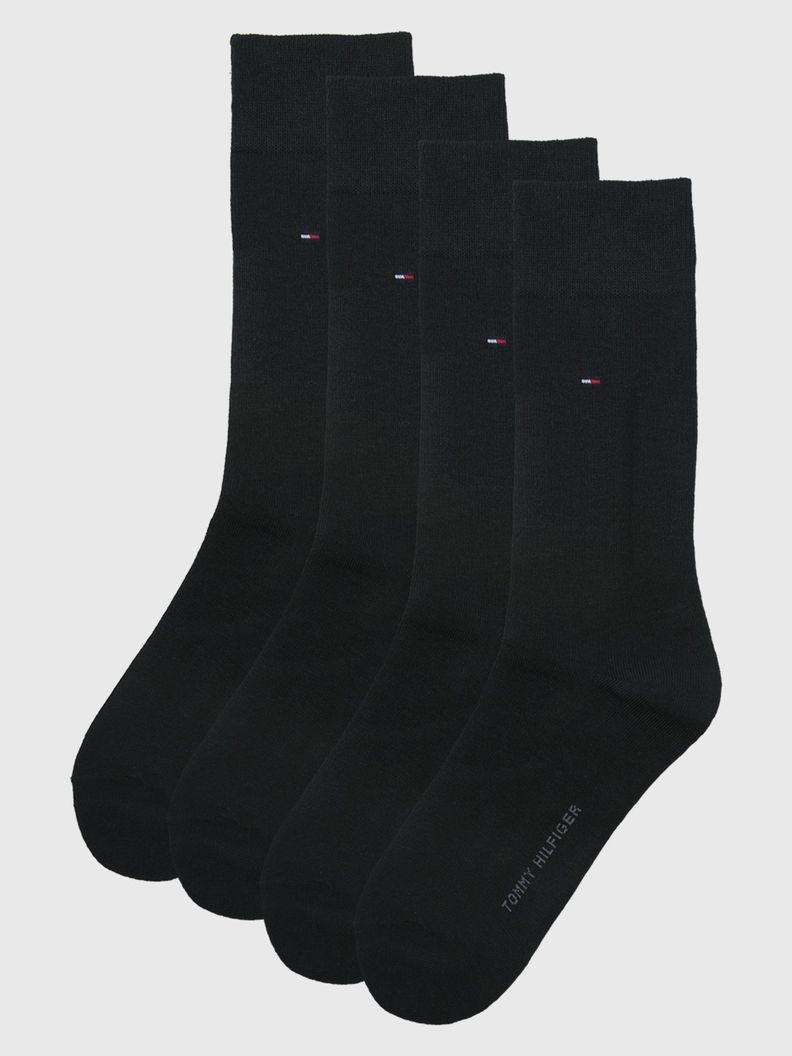 Pack De 4 Calcetines Solid Negro Tommy Hilfiger