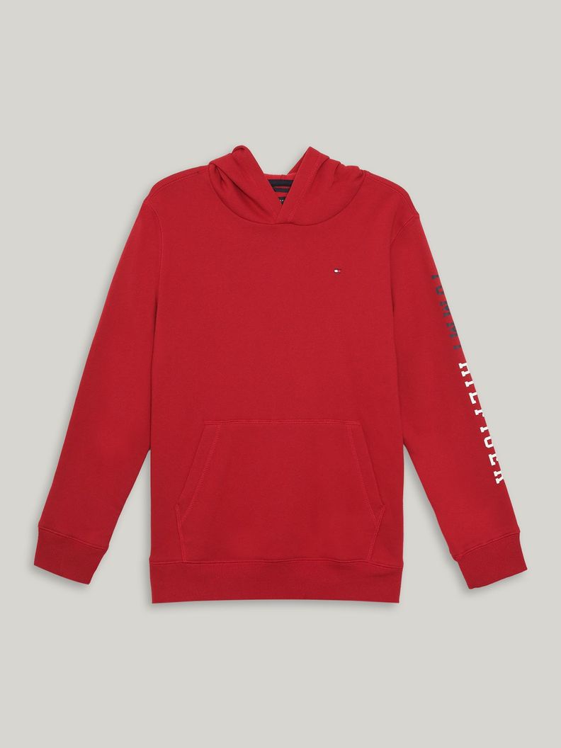 Polerón Hoodie De Niño Solid Script Rojo Tommy Hilfiger-0