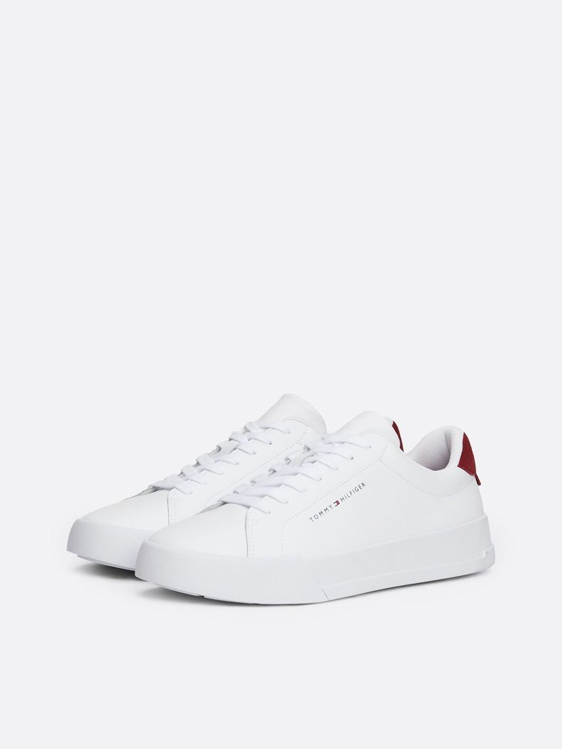 Zapatillas Court Cuero Con Logo Blanco Tommy Hilfiger-0