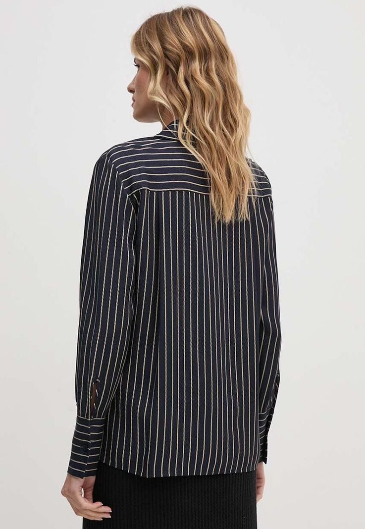 Camisa Fluid De Viscosa A Rayas Azul Tommy Hilfiger-1