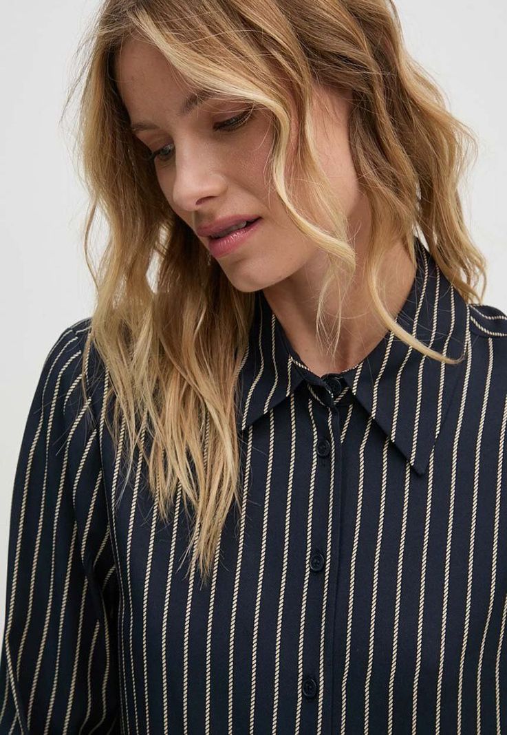 Camisa Fluid De Viscosa A Rayas Azul Tommy Hilfiger-2