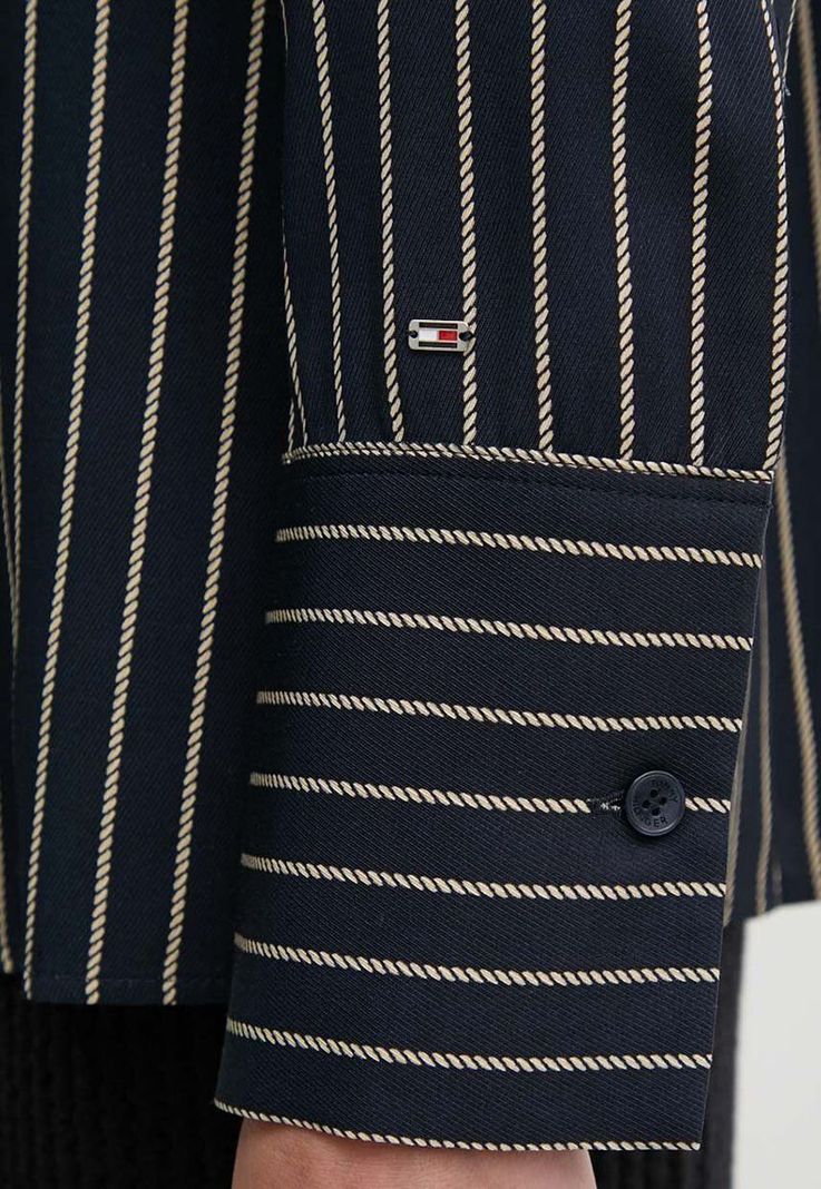 Camisa Fluid De Viscosa A Rayas Azul Tommy Hilfiger-3