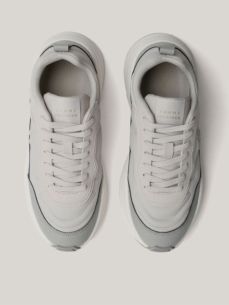 Zapatillas De Cuero Chunky Dressy Gris Tommy Hilfiger-2
