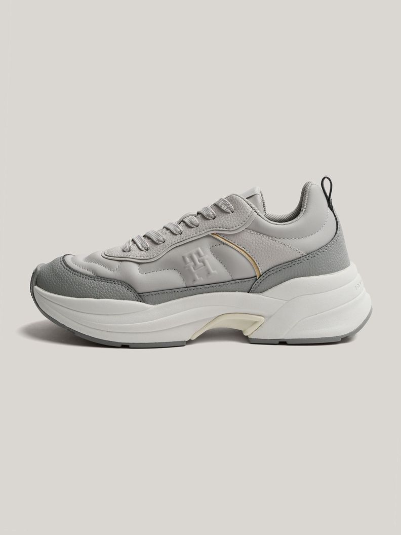 Zapatillas De Cuero Chunky Dressy Gris Tommy Hilfiger-5