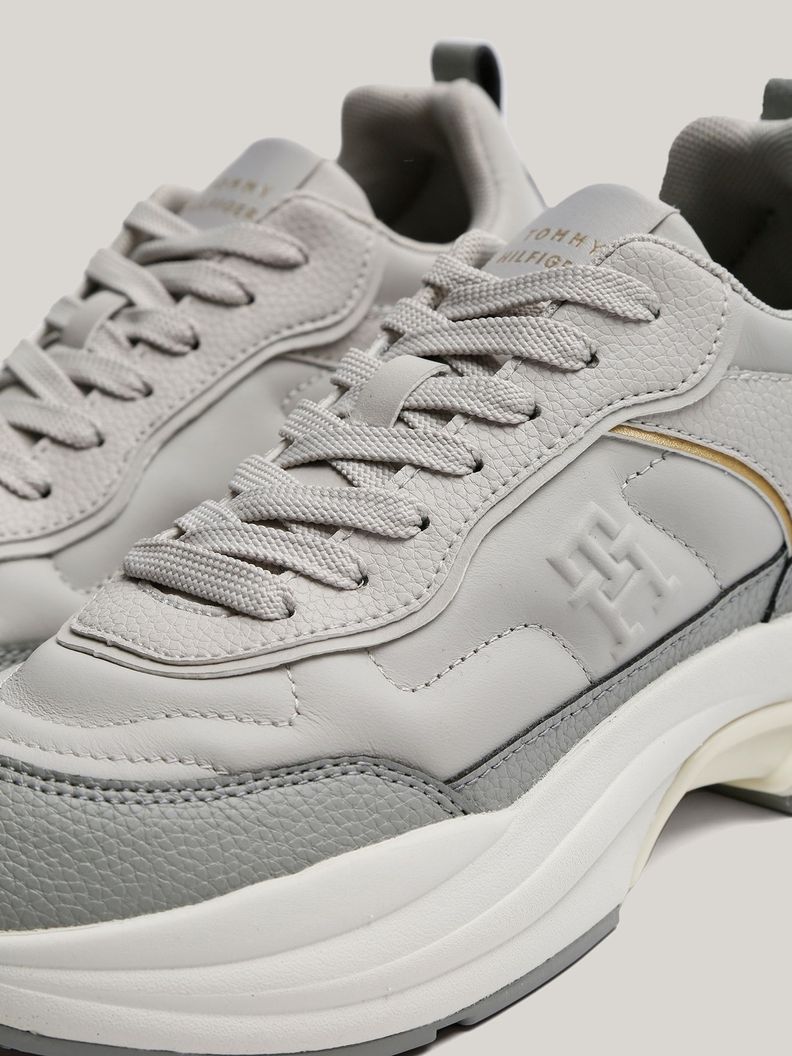 Zapatillas De Cuero Chunky Dressy Gris Tommy Hilfiger-6