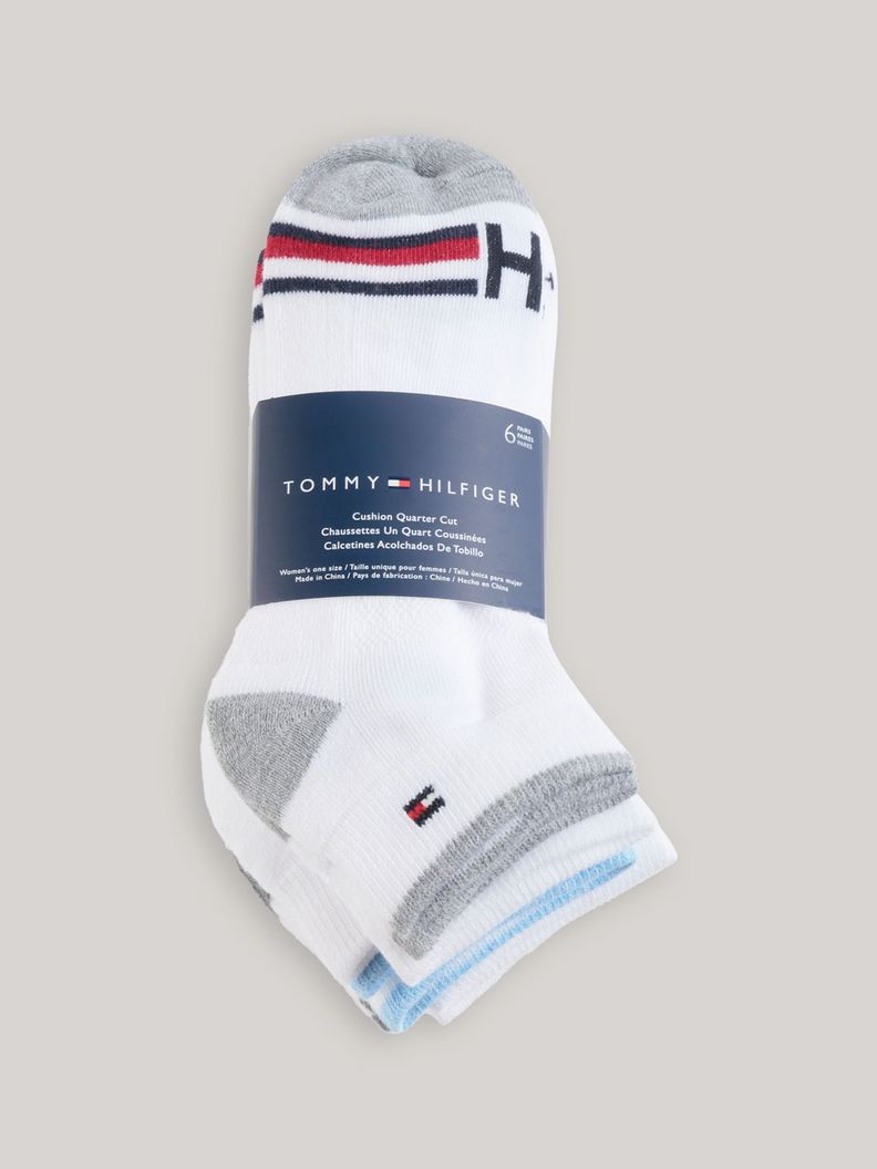 Pack De 6 Calcetines Athlet Quarter Gris Tommy Hilfiger-2
