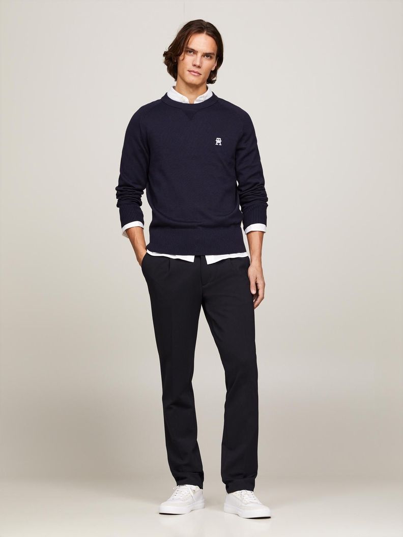 Sweater Relaxed Logo Monogram Azul Tommy Hilfiger-1