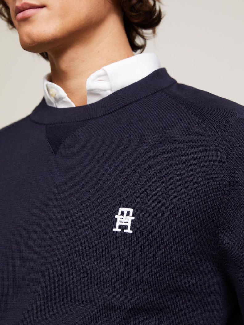 Sweater Relaxed Logo Monogram Azul Tommy Hilfiger-3