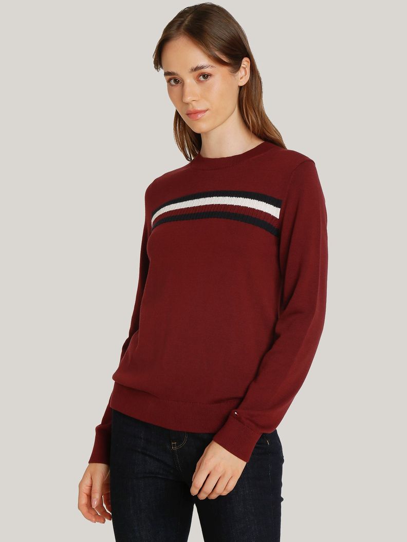 Sweater Global Stripe Con Logo Rojo Tommy Hilfiger-0