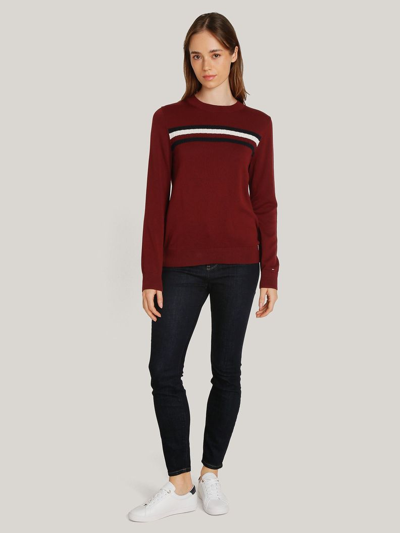 Sweater Global Stripe Con Logo Rojo Tommy Hilfiger-1