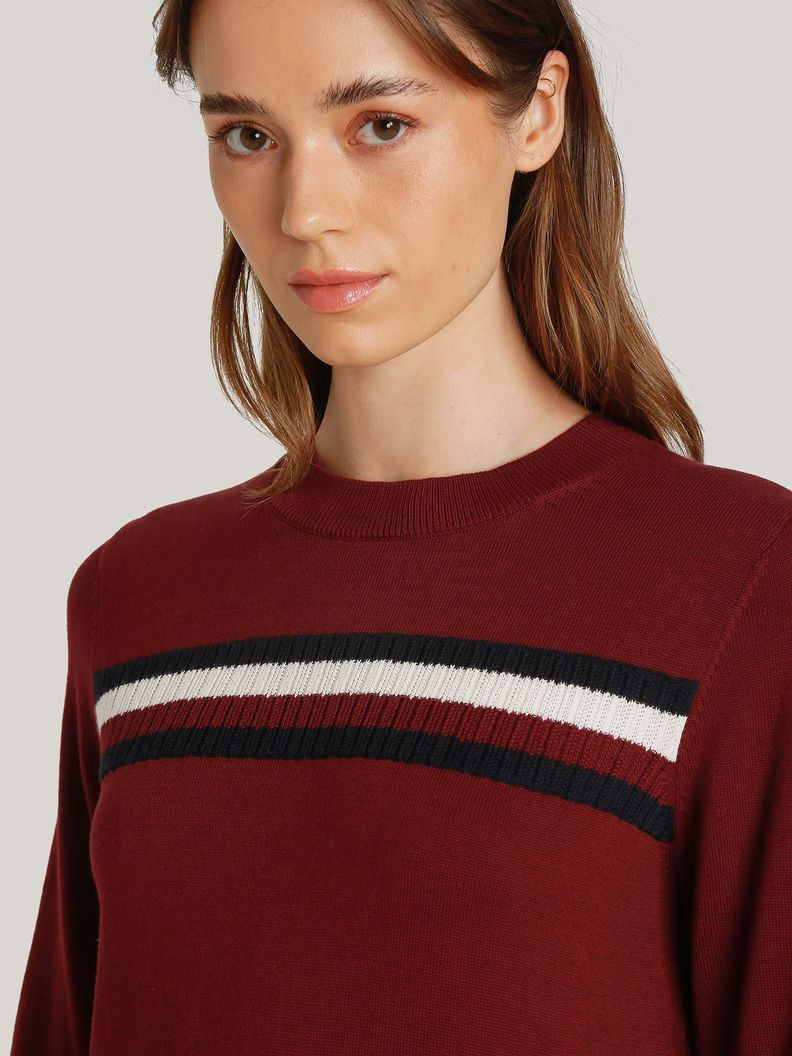 Sweater Global Stripe Con Logo Rojo Tommy Hilfiger-3