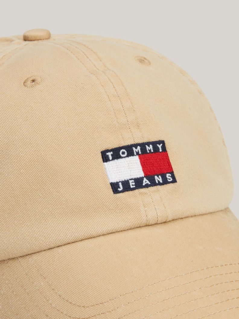 Polera Organic Logo Slim Fit Beige Tommy Hilfiger-3