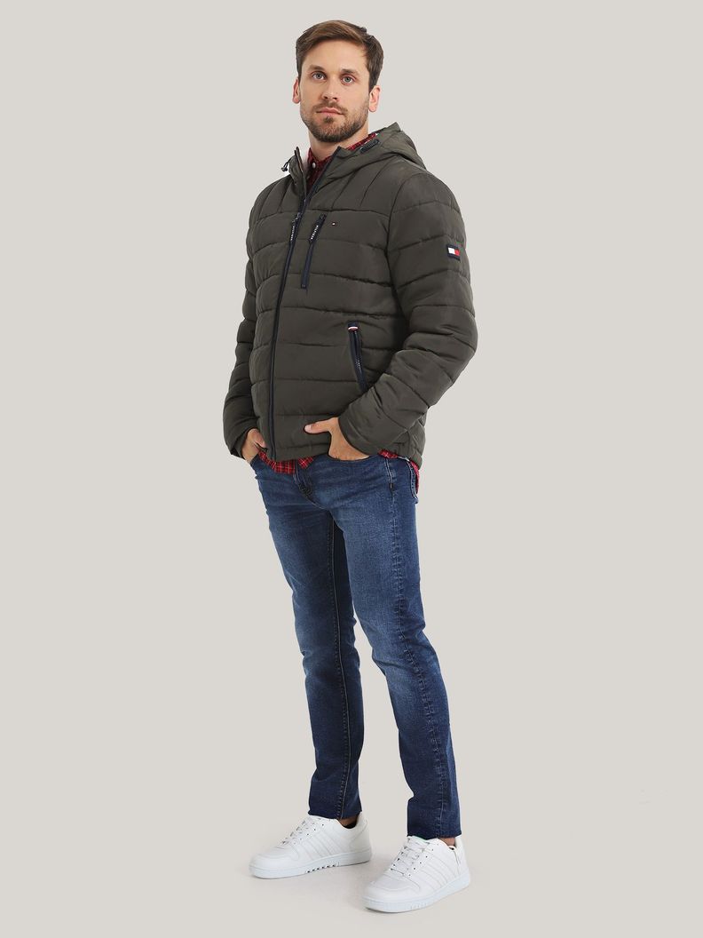 Parka Hoodie Quilted Con Logo Verde Tommy Hilfiger-1