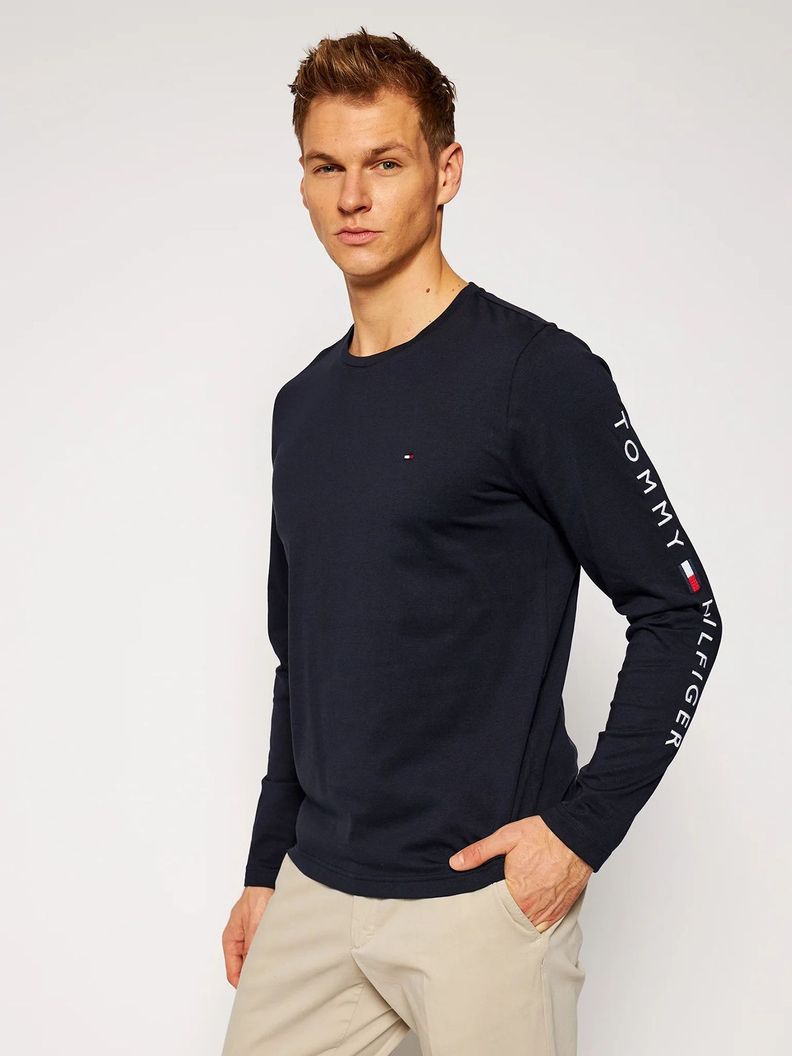 Polera Essential Flag Logo Azul Tommy Hilfiger-0