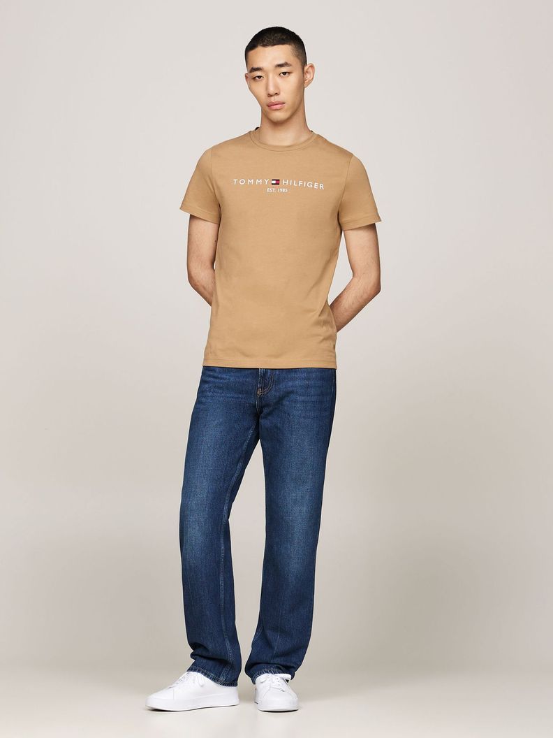 Polera Organic Con Logo Slim-Fit Beige Tommy Hilfiger-1