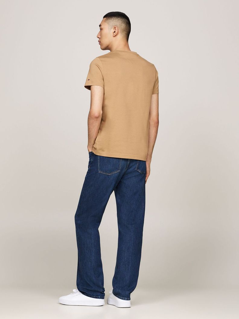 Polera Organic Con Logo Slim-Fit Beige Tommy Hilfiger-2