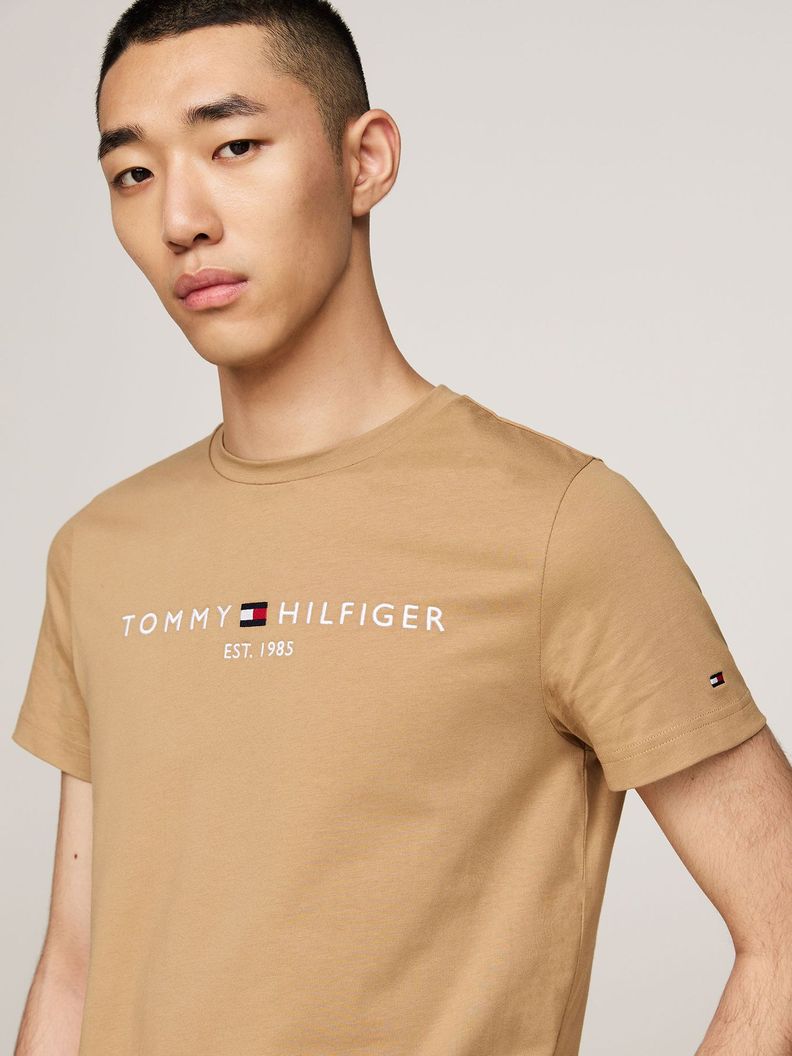 Polera Organic Con Logo Slim-Fit Beige Tommy Hilfiger-3