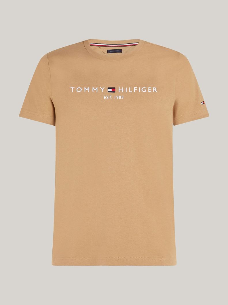 Polera Organic Con Logo Slim-Fit Beige Tommy Hilfiger-4